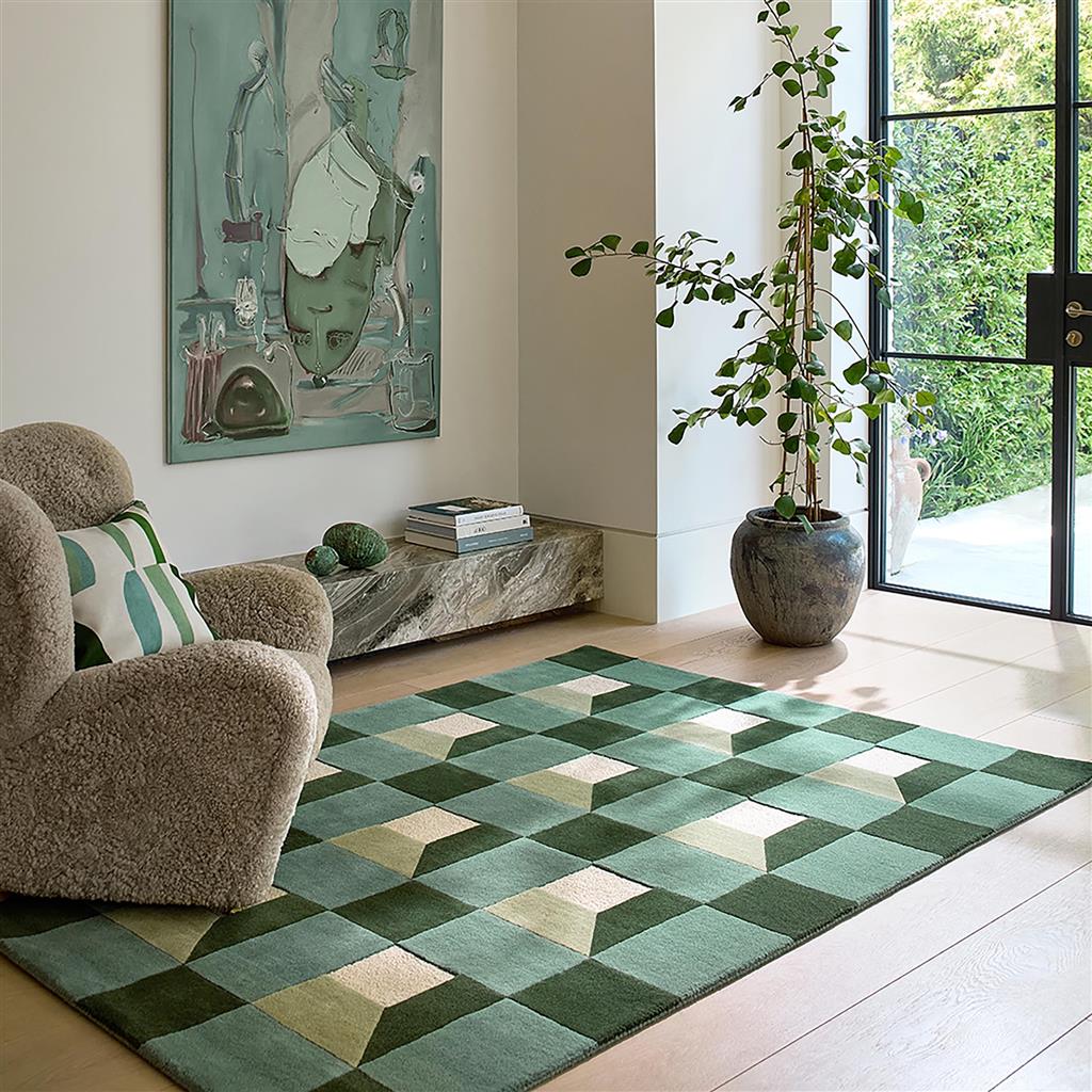Block Bluster Handmade Tufted Wool Carpet - Floorshot