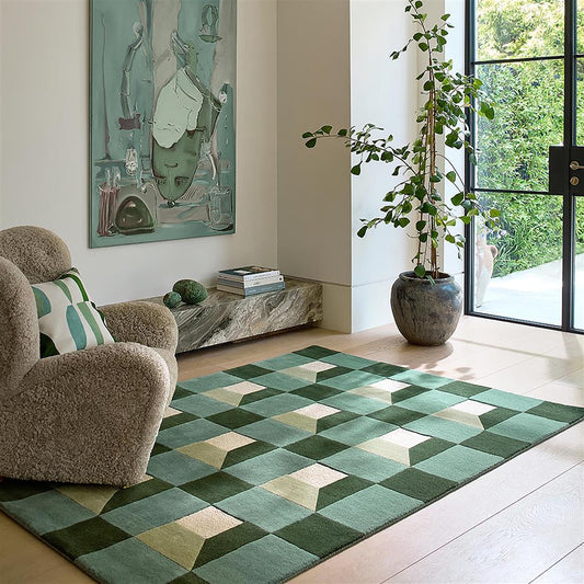 Block Bluster Handmade Tufted Wool Carpet - Floorshot