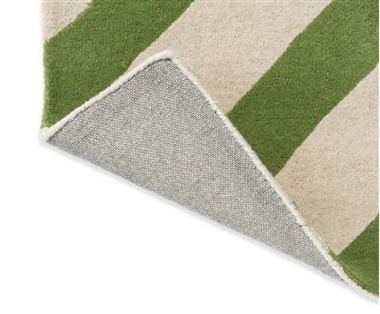 Stripes Diagonal Handmade Tufted Wool Carpet - Corner