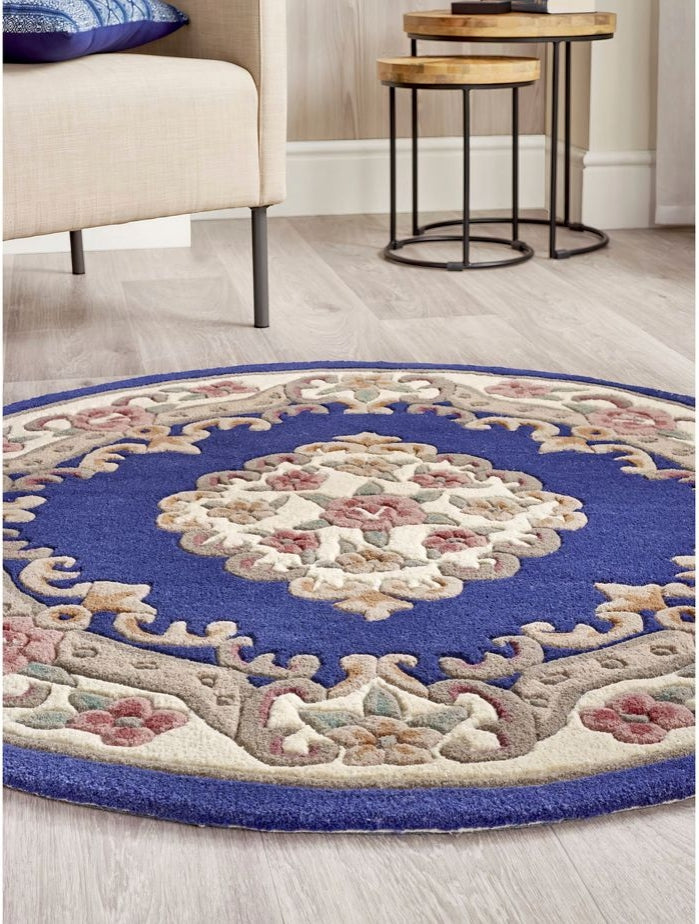 Fire Glint Handmade Tufted Round Wool Carpet - Floorshot