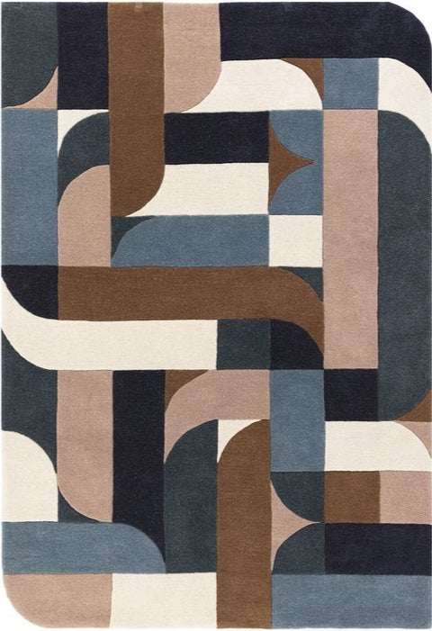 Azure Mist Handmade Tufted Wool Carpet - Headshot
