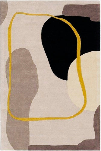 Ashen Streak Handmade Tufted Wool Carpet - Headshot