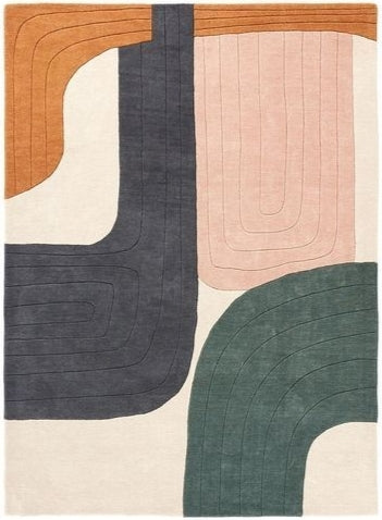 Drizzle Path Handmade Tufted Wool Carpet - Headshot