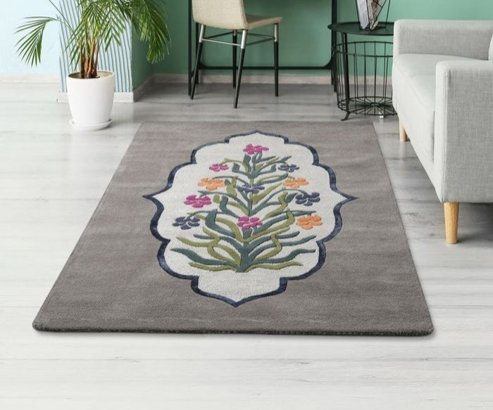 Shell Feather Handmade Tufted Wool Carpet - Floorshot