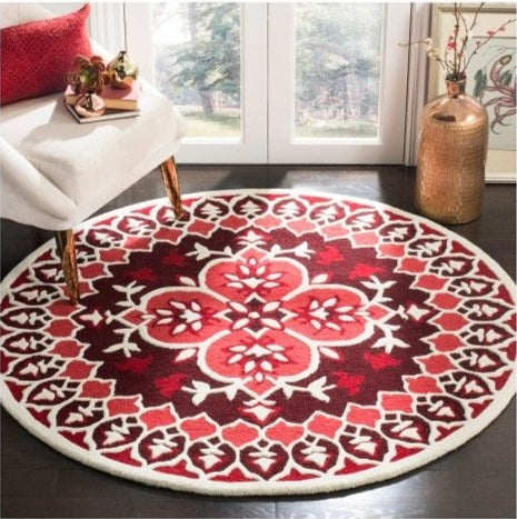 Fog Cloud Handmade Tufted Round Wool Carpet - Floorshot