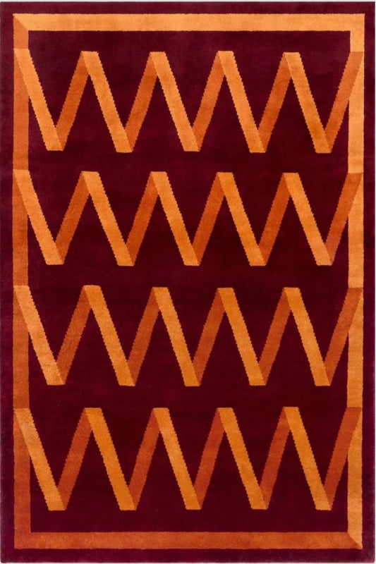 Pure Zick-Zack Handmade Tufted Wool Carpet - Headshot