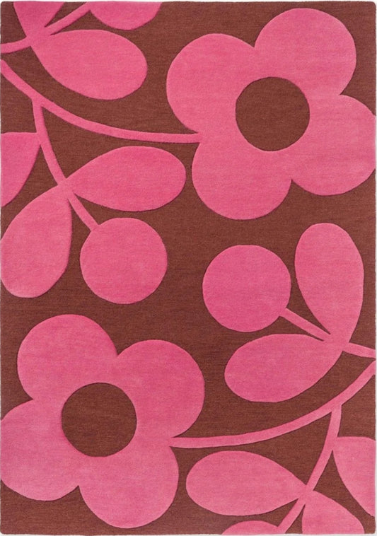 Sprigstem Paprika Handmade Tufted Wool Carpet - Headshot