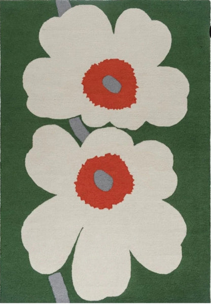 Iconic Flowery Handmade Tufted Wool Carpet - Headshot