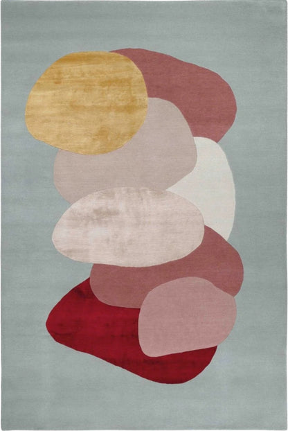 Mountains Brick Handmade Tufted Wool Carpet - Headshot
