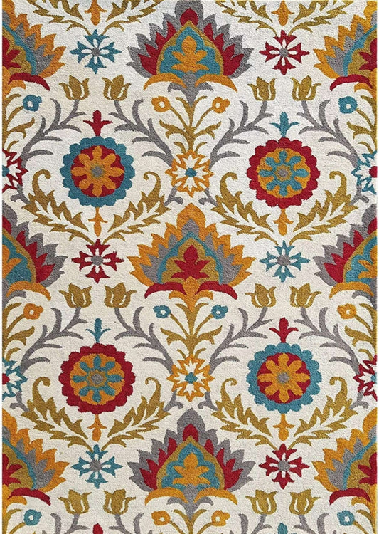 Camille Ethnic Handmade Tufted Wool Carpet - Headshot