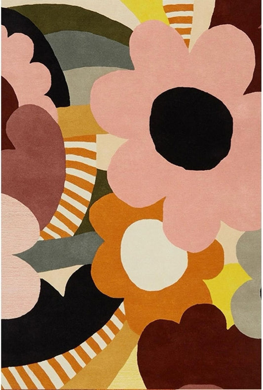 Jumble Garden Handmade Tufted Wool Carpet - Headshot