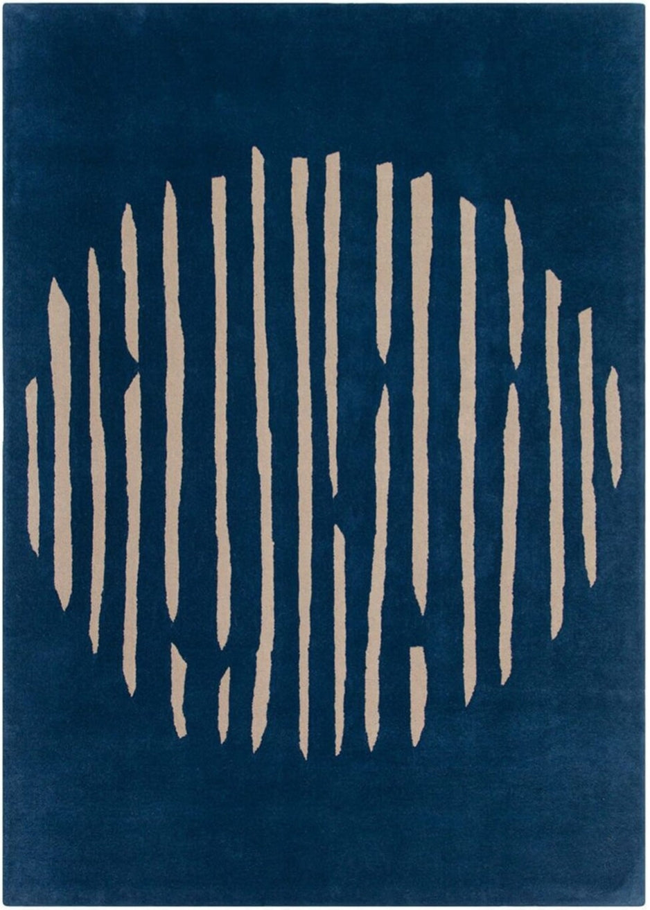 Island Blue Handmade Tufted Wool Carpet - Headshot