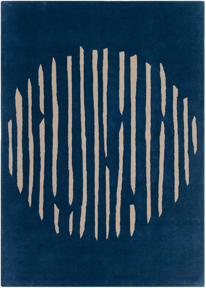 Island Blue Handmade Tufted Wool Carpet - Headshot