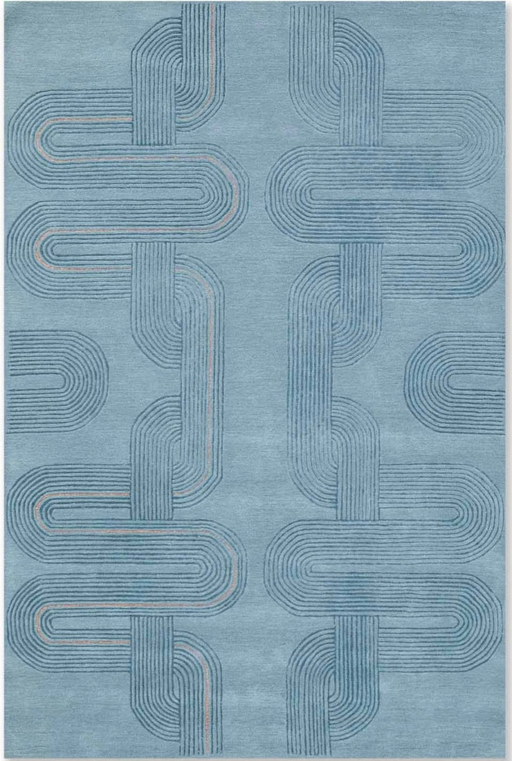 Lucid Curvature Handmade Tufted Wool Carpet - Headshot