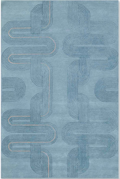 Lucid Curvature Handmade Tufted Wool Carpet - Headshot