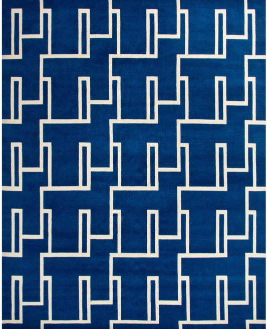 Meander Desert Handmade Tufted Wool Carpet - Headshot