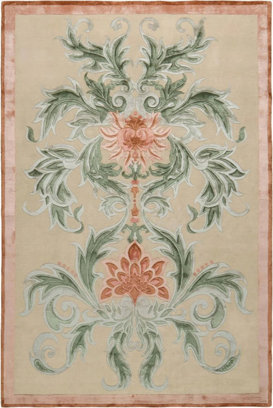 Empress Coral Handmade Tufted Wool Carpet - Headshot