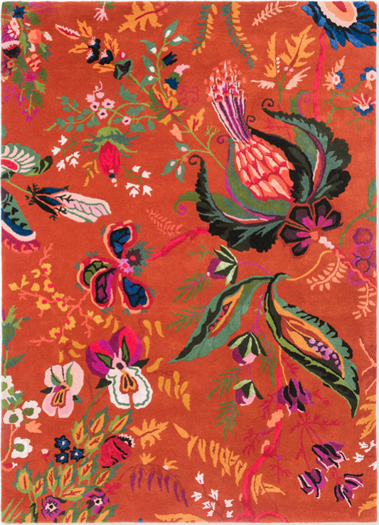 Wonderland Floral Handmade Tufted Wool Carpet - Headshot