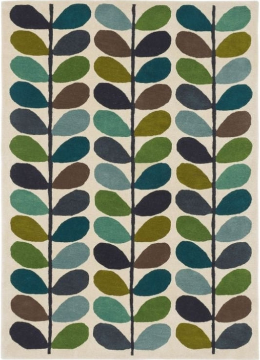 Multiple Stem Handmade Tufted Wool Carpet - Headshot
