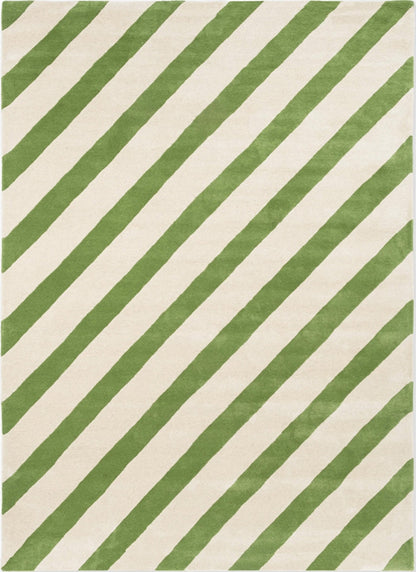 Stripes Diagonal Handmade Tufted Wool Carpet - Headshot