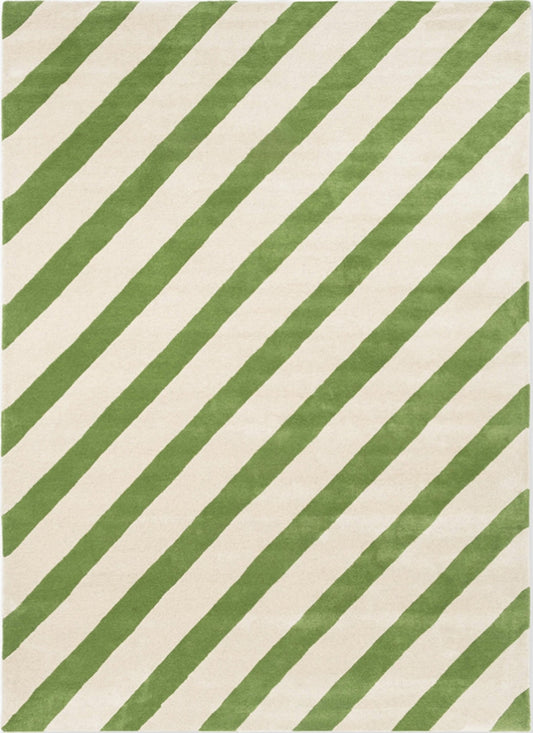 Stripes Diagonal Handmade Tufted Wool Carpet - Headshot