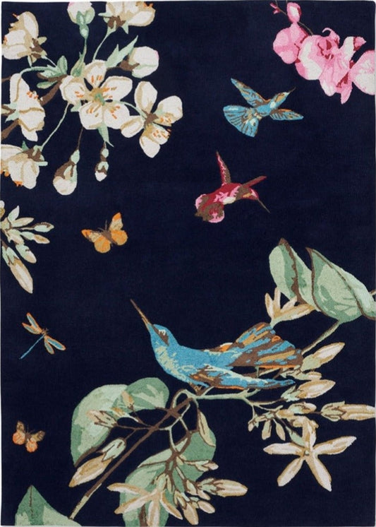 Wedgwood Humming Bird Handmade Tufted Wool Carpet - Headshot