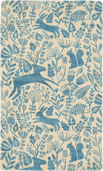 Kelda Cobalt Handmade Tufted Wool Carpet - Headshot