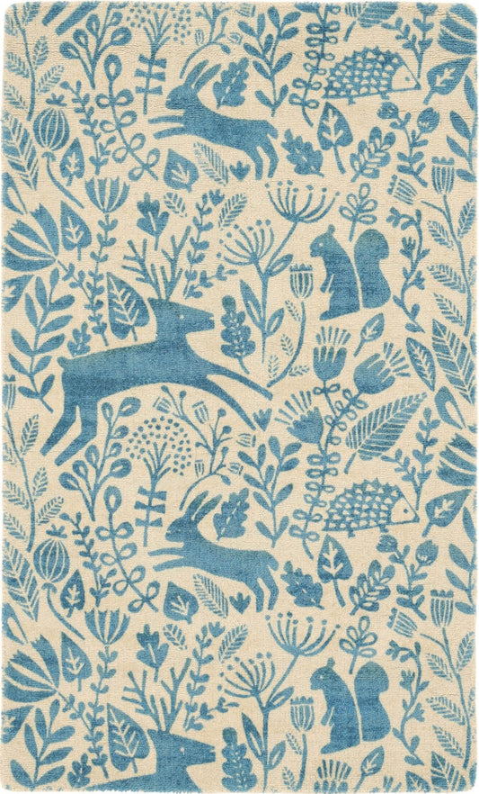 Kelda Cobalt Handmade Tufted Wool Carpet - Headshot