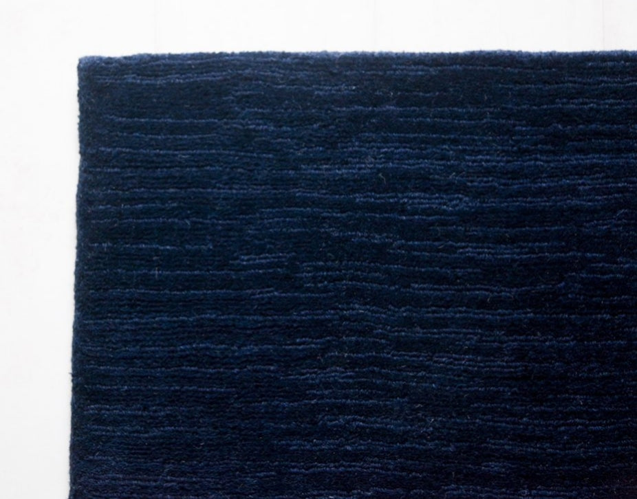 Indigo Korean Handmade Tufted Wool Carpet - Corner