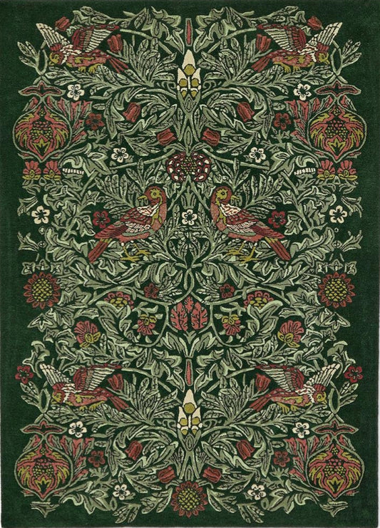 Trump Green Bird Handmade Tufted Wool Carpet - Headshot