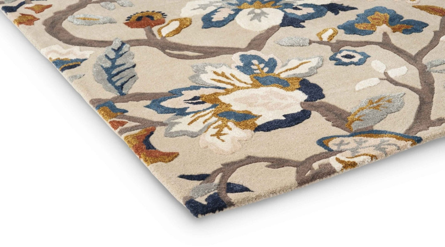 Ciaz Fronxed Handmade Tufted Wool Carpet - Corner