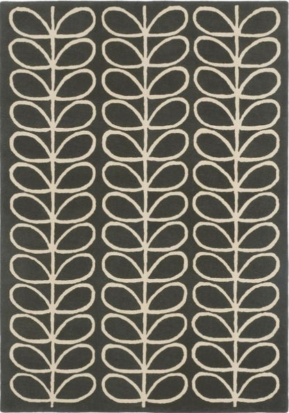 Linear Stem Slate Handmade Tufted Wool Carpet - Headshot