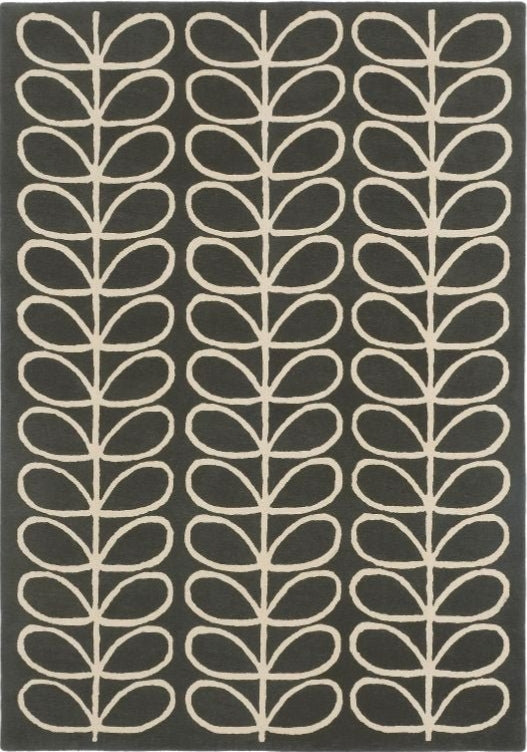 Linear Stem Slate Handmade Tufted Wool Carpet - Headshot
