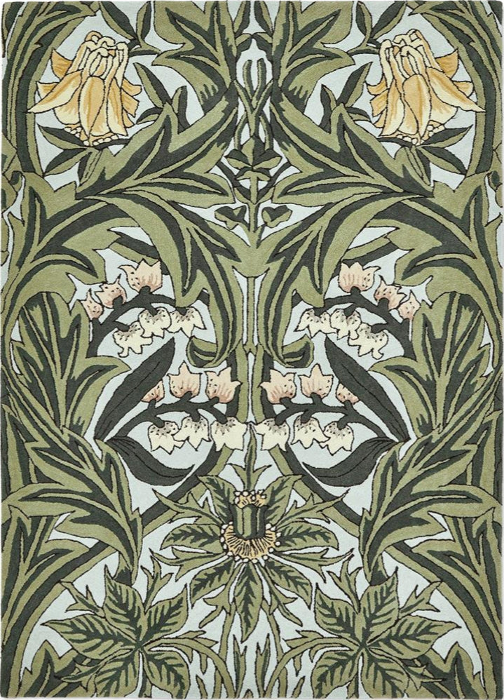 Arbour Leafy Greeny Handmade Tufted Wool Carpet - Headshot