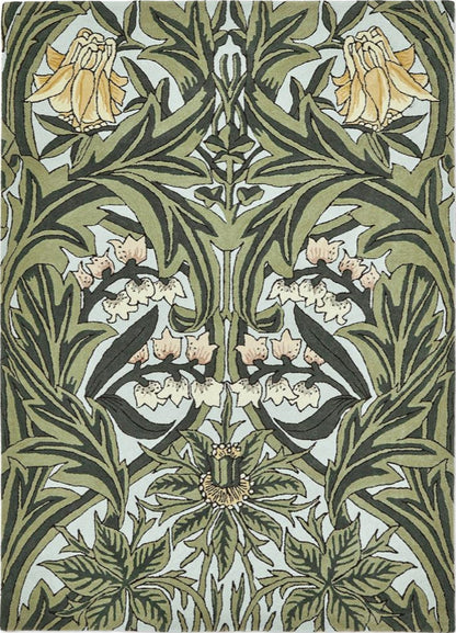 Arbour Leafy Greeny Handmade Tufted Wool Carpet - Headshot