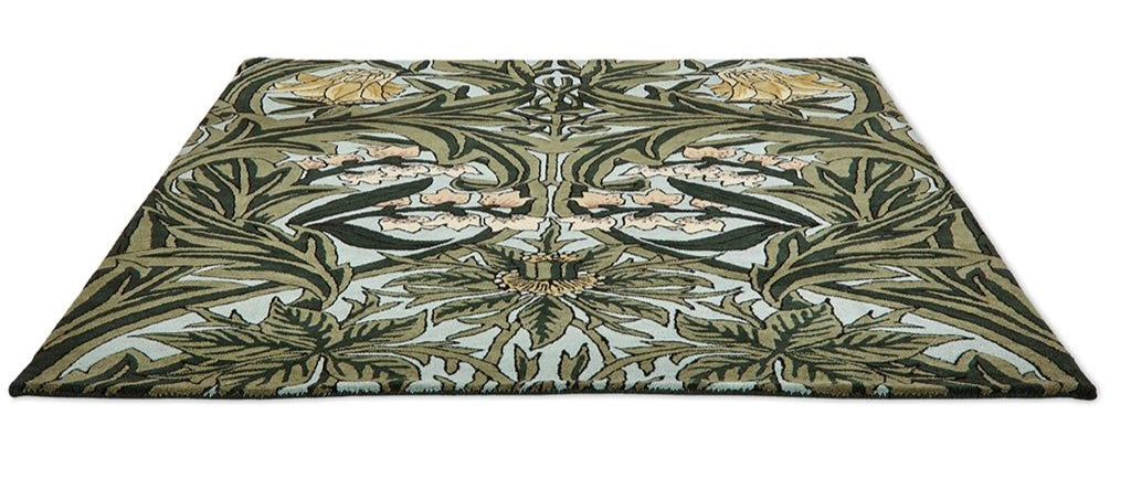 Arbour Leafy Greeny Handmade Tufted Wool Carpet - Floorshot