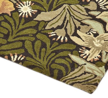 Twinning Vine Handmade Tufted Wool Carpet - Corner