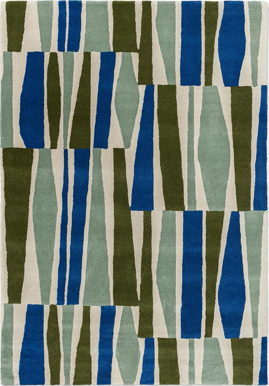 Huberto Striped Handmade Tufted Wool Carpet - Headshot