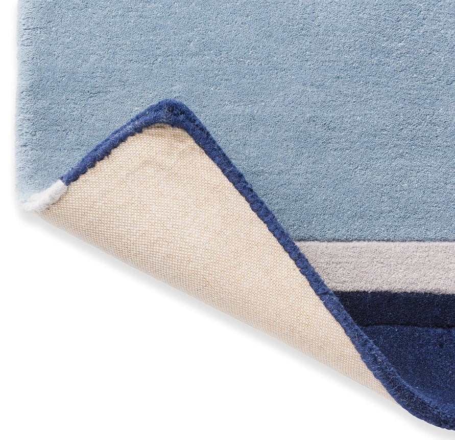 Dark Seaspray Handmade Tufted Wool Carpet - Corner