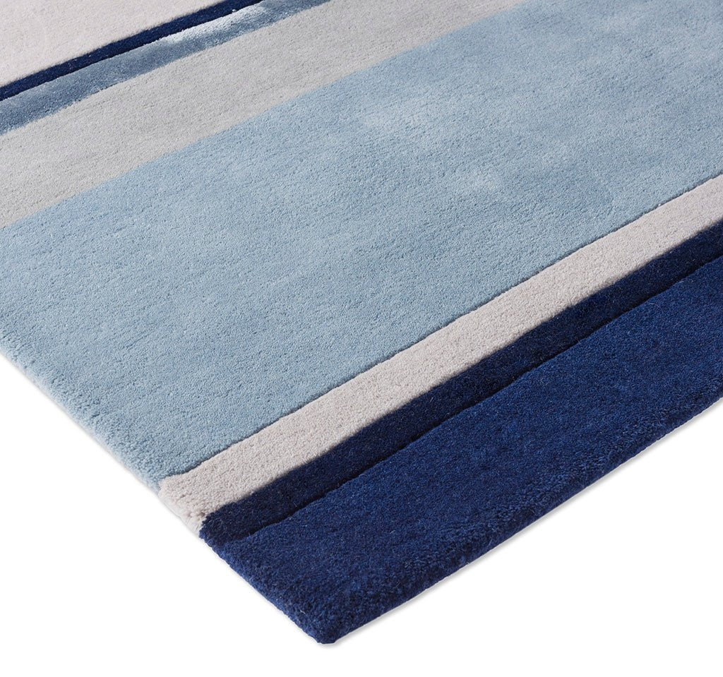 Dark Seaspray Handmade Tufted Wool Carpet - Corner