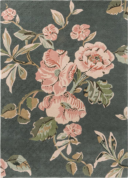 Highlander Floral Handmade Tufted Wool Carpet - Headshot