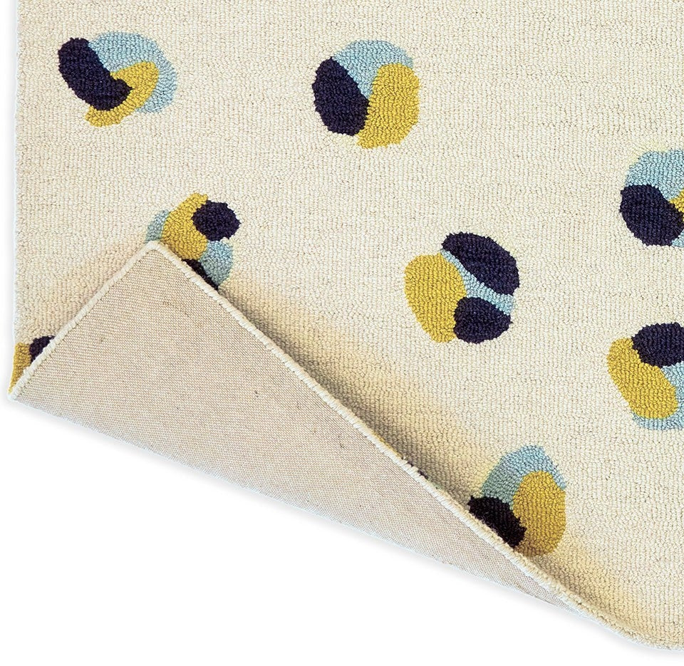 Leopard Dots Handmade Tufted Wool Carpet - Corner