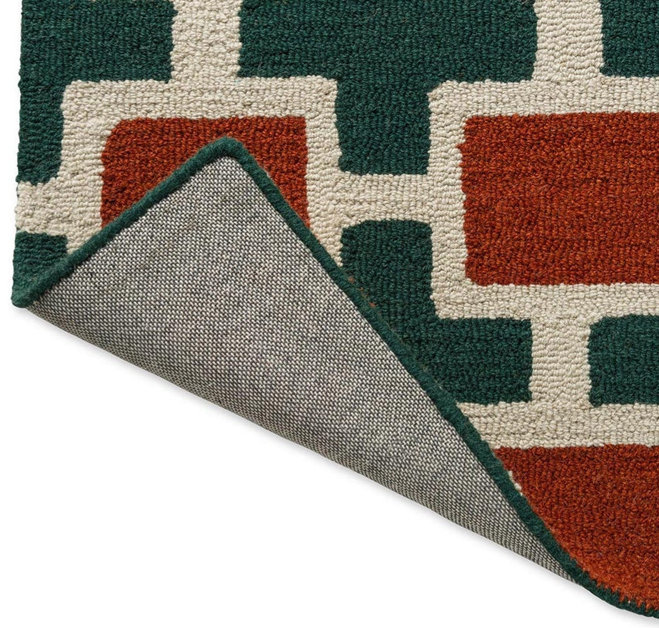 Hatch Rust Handmade Tufted Wool Carpet - Corner