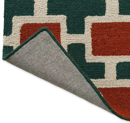 Hatch Rust Handmade Tufted Wool Carpet - Corner