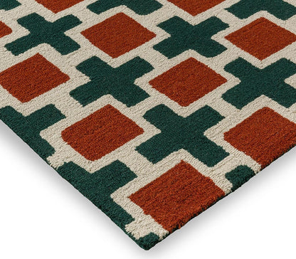 Hatch Rust Handmade Tufted Wool Carpet - Corner