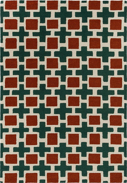Hatch Rust Handmade Tufted Wool Carpet - Headshot