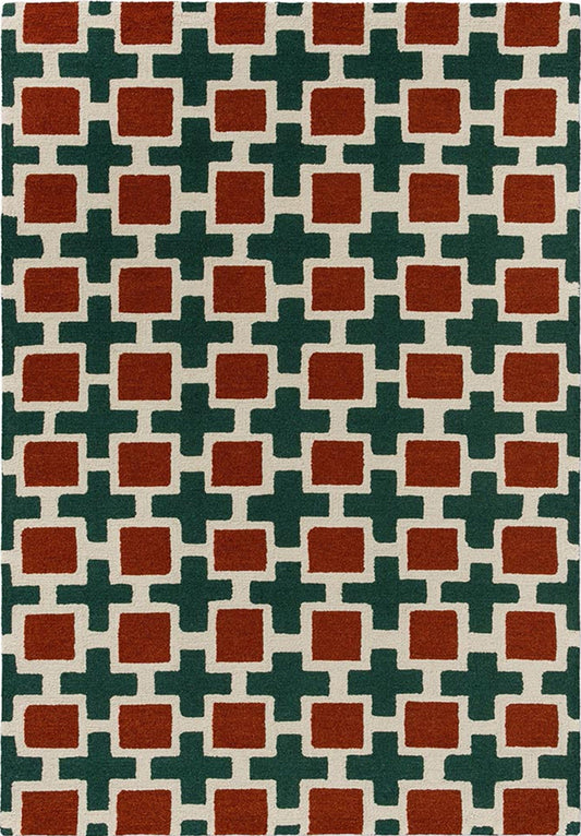 Hatch Rust Handmade Tufted Wool Carpet - Headshot