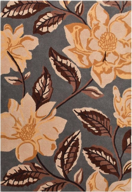 Ritz Floral Handmade Tufted Wool Carpet - Headshot