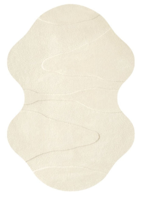 Fluid Fossil Handmade Tufted Irregular Shaped Wool Carpet