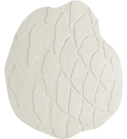 Monaco Ivory Handmade Tufted Irregular Shaped Wool Carpet